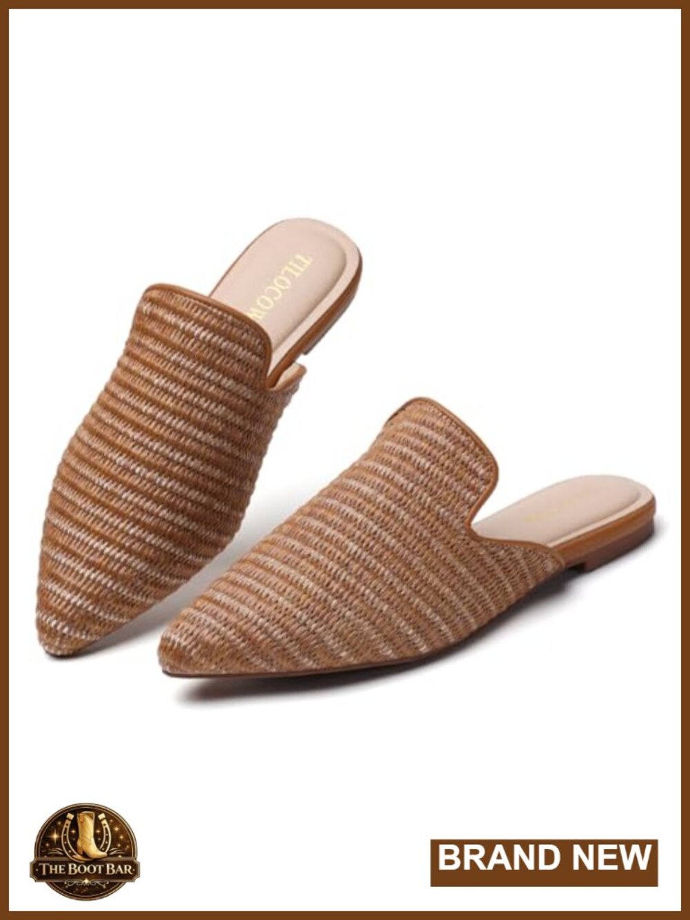 Pointed Toe Mules Slip On Backless Flats for Women Comfortable Work Shoes
